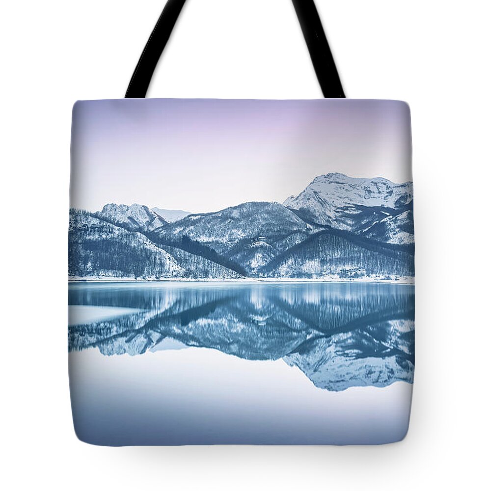 Lake Tote Bag featuring the photograph Reflections in the Lake of Gramolazzo by Stefano Orazzini