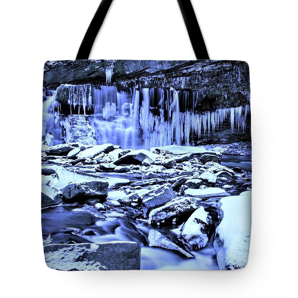  Tote Bag featuring the photograph Great Falls Winter 2019 #1 by Brad Nellis