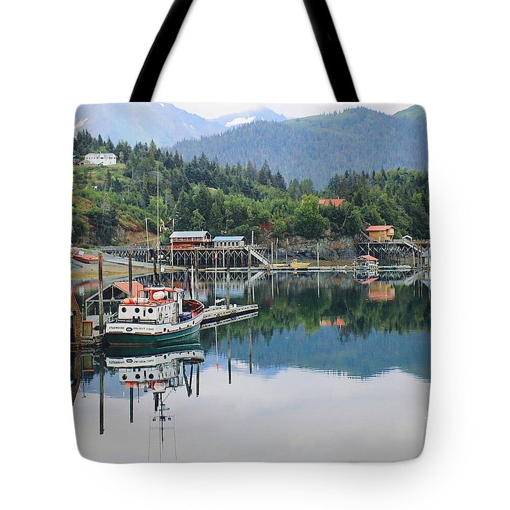 Alaska Tote Bag featuring the digital art Halibut Cove Alaska #1 by Doug Gist