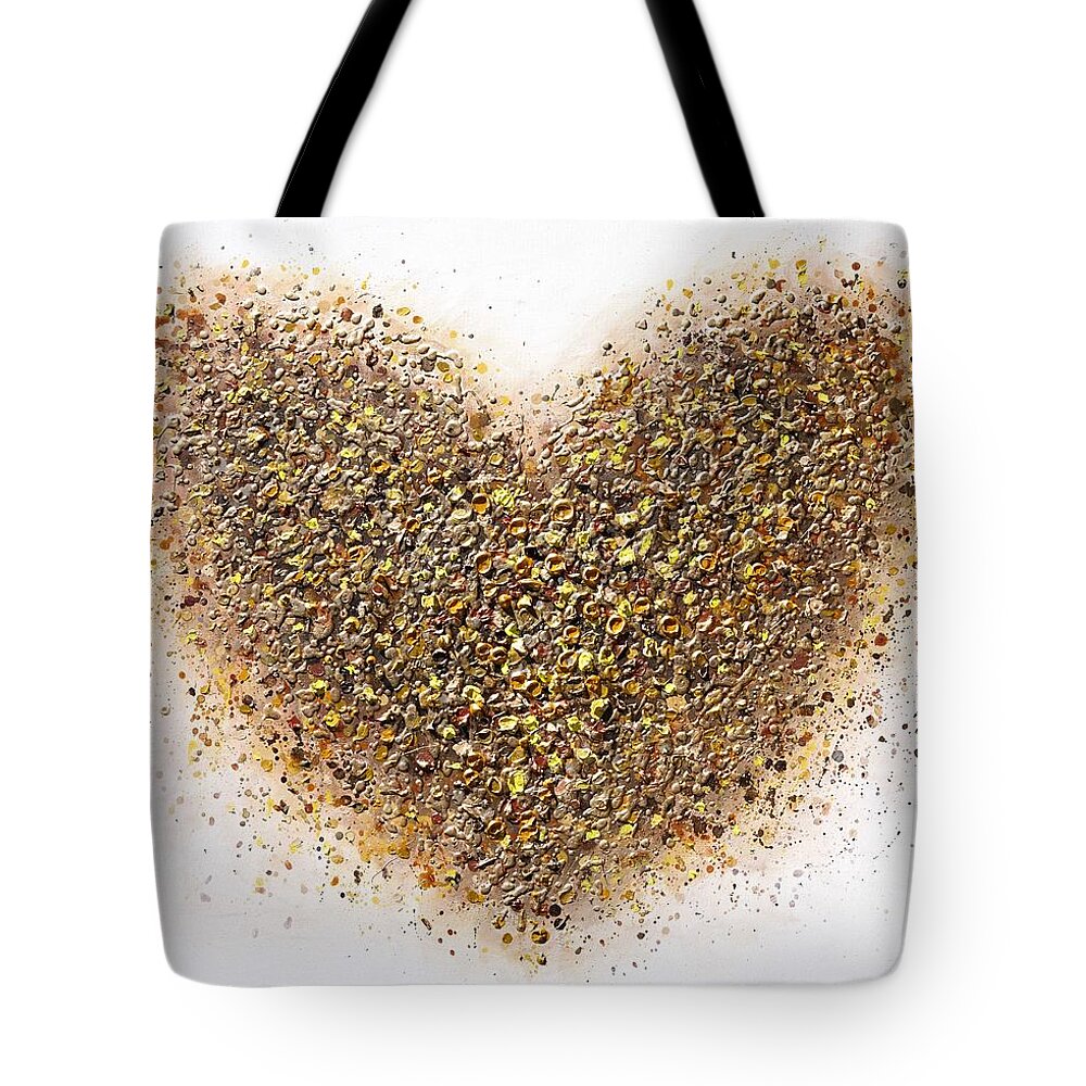 Heart Tote Bag featuring the painting Heart of Gold by Amanda Dagg