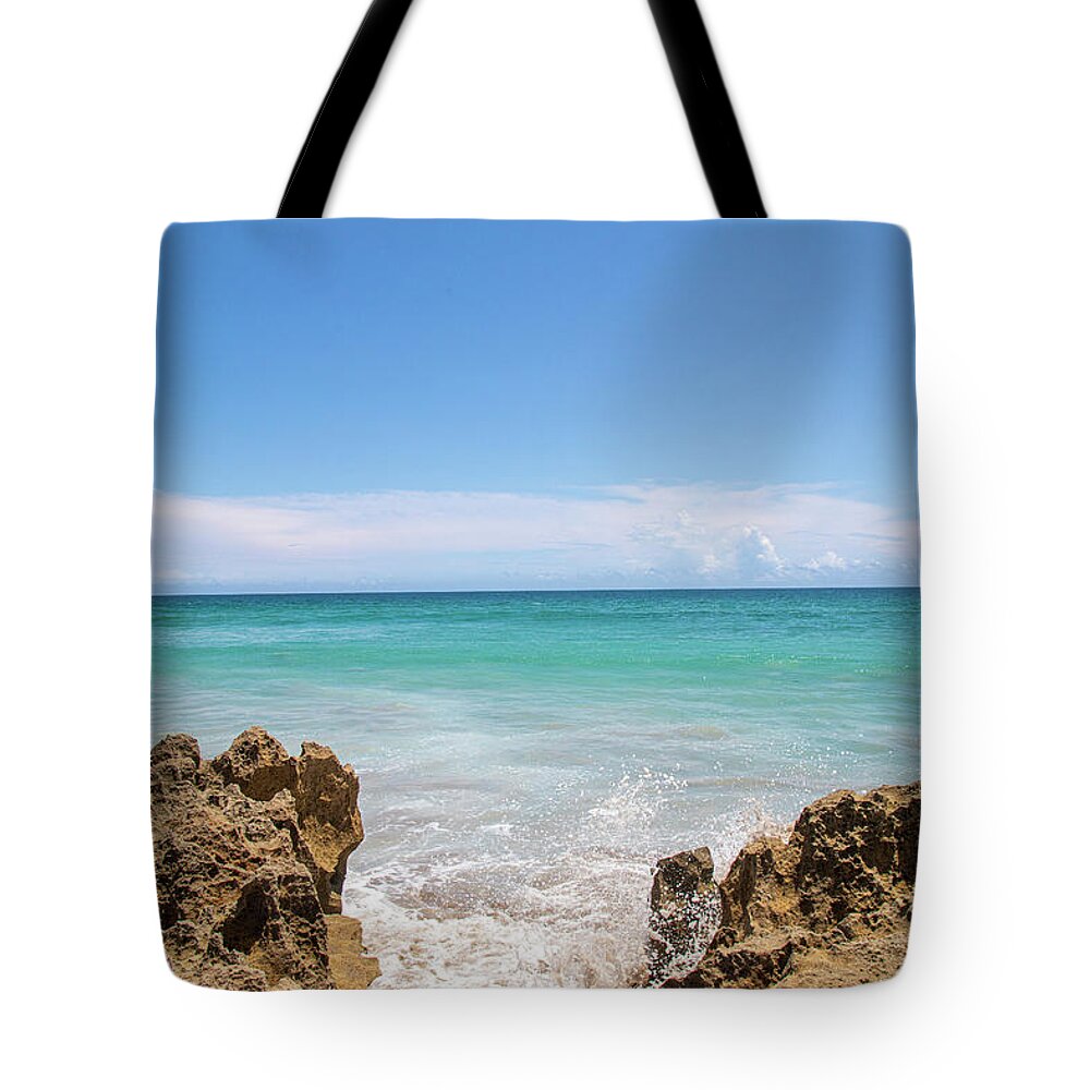 Beach Tote Bag featuring the photograph Hutchinson Island, Florida by Dart Humeston