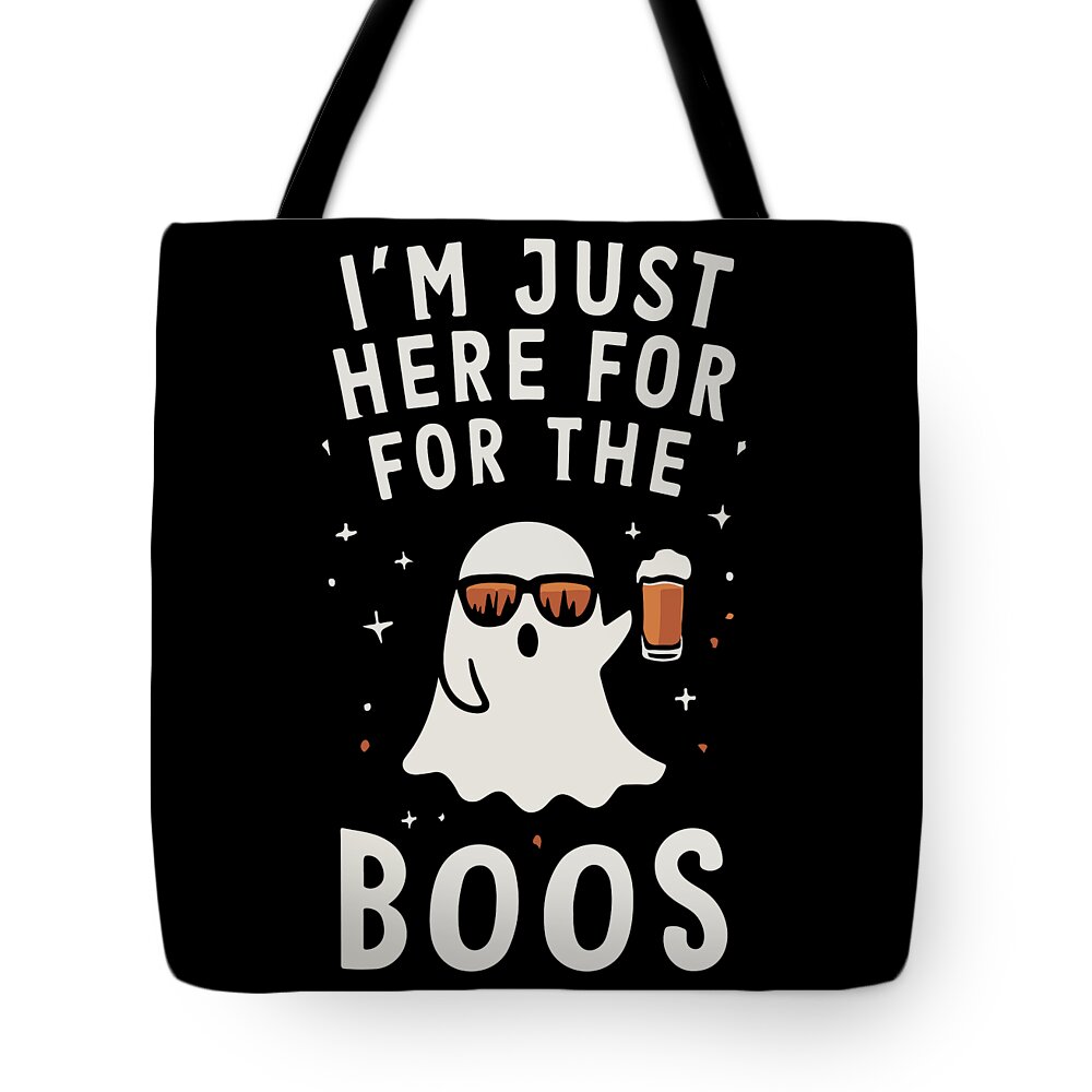 Halloween Tote Bag featuring the digital art Im Just Here for the Boos #1 by Flippin Sweet Gear