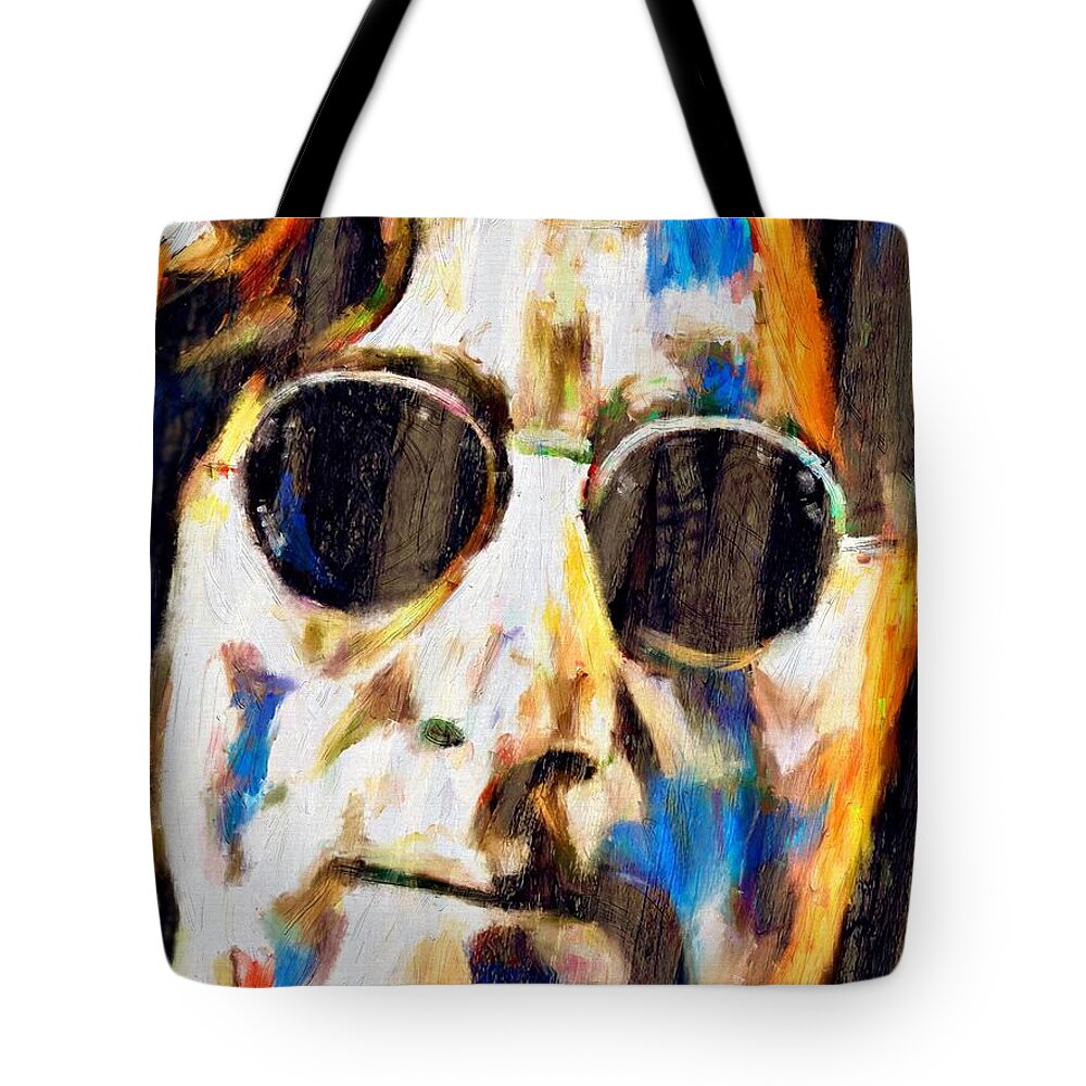 John Lennon Tote Bag featuring the painting John Lennon #1 by James Shepherd