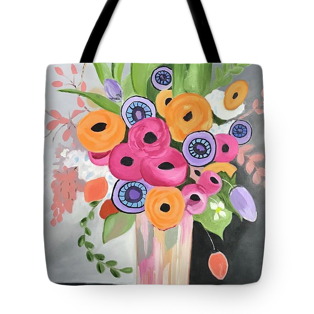 Oil Tote Bag featuring the painting Joy by Theresa Honeycheck