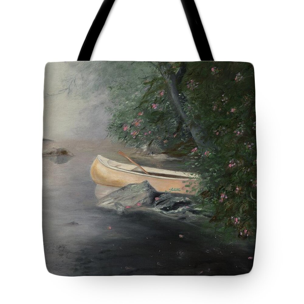 Canoe Tote Bag featuring the painting Lazy Afternoon by Juliette Becker