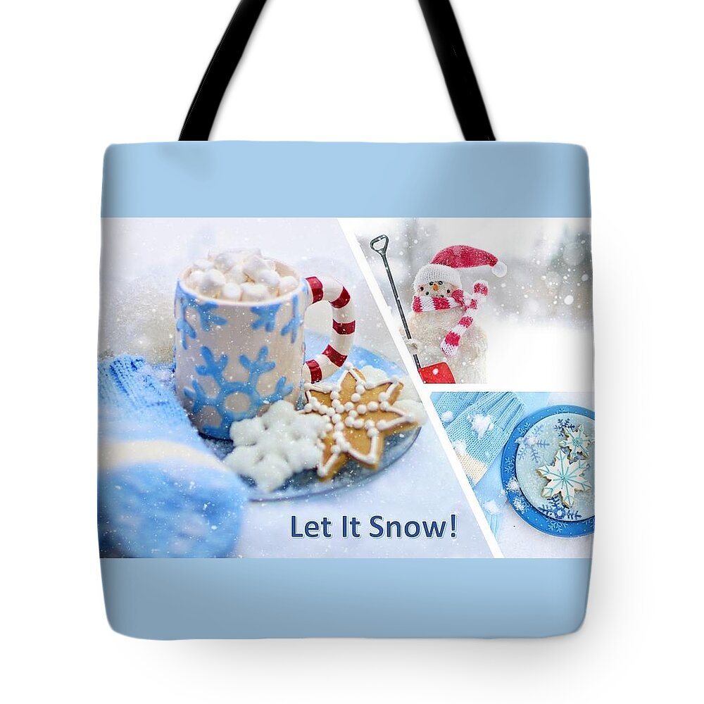 Snow Tote Bag featuring the photograph Let It Snow in Blue Tones by Nancy Ayanna Wyatt