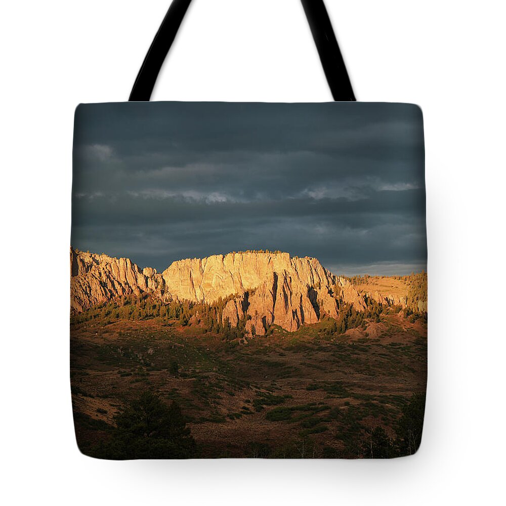 Mountain Tote Bag featuring the photograph Light on the mountains by Go and Flow Photos