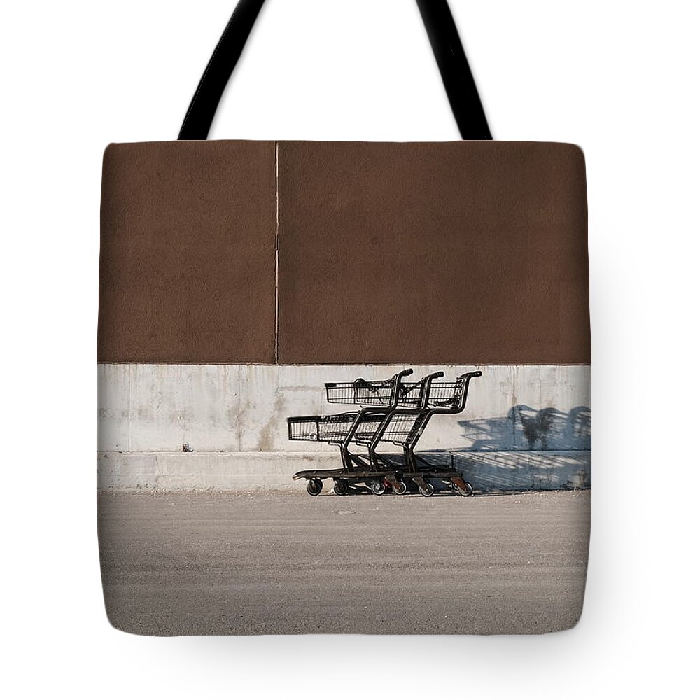 Minimal Tote Bag featuring the photograph Line Em Up #1 by Kreddible Trout