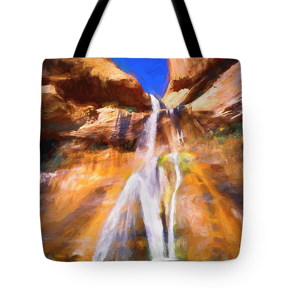 Lower Calf Creek Falls Tote Bag featuring the photograph Lower Calf Creek Falls Utah X100 #2 by Rich Franco
