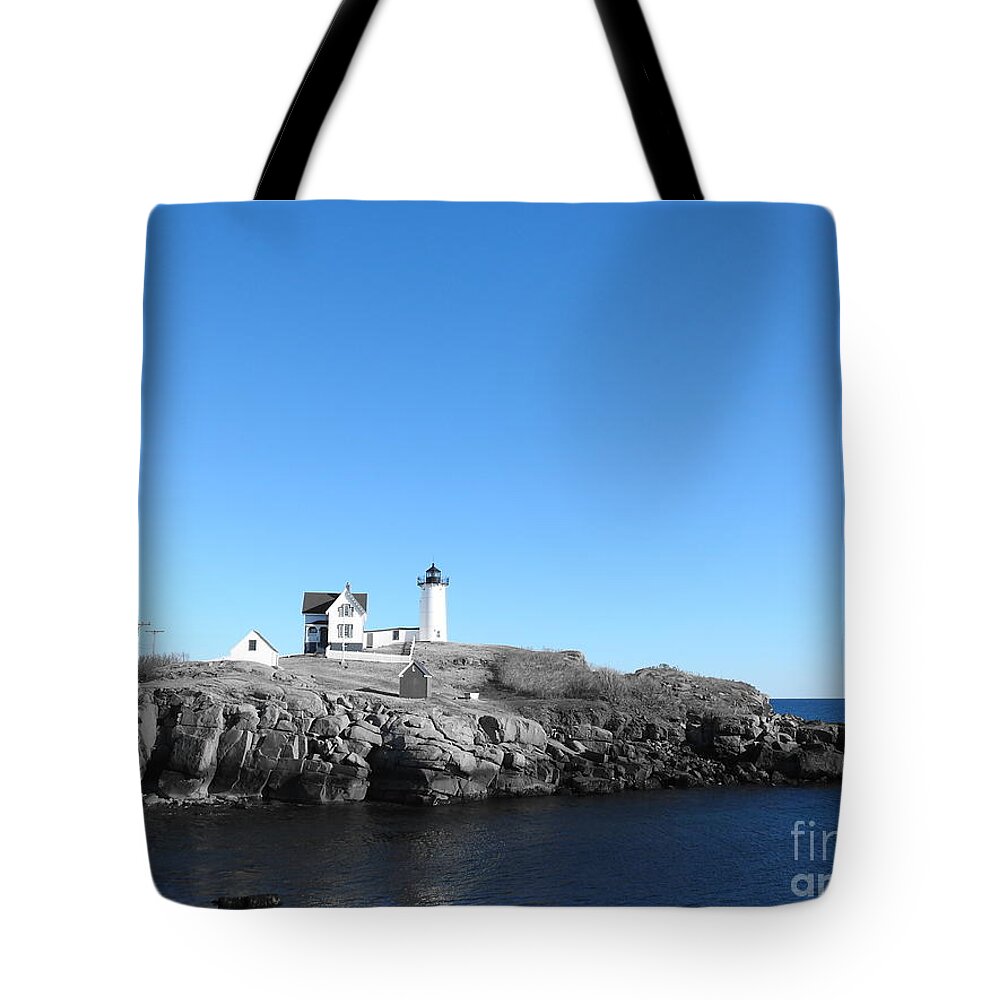 Maine Tote Bag featuring the photograph Maine Lighthouse #2 by Eunice Miller