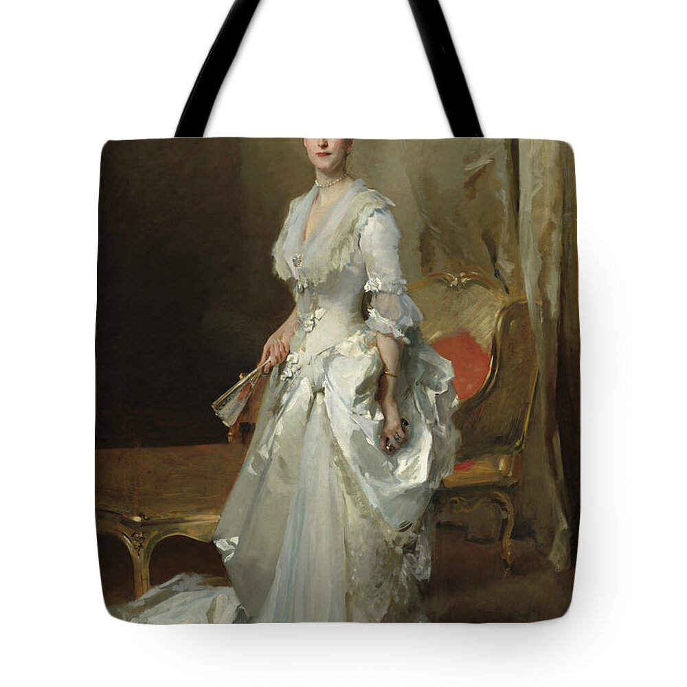 Figurative Tote Bag featuring the painting Margaret Stuyvesant Rutherfurd White, Mrs Henry White #2 by John Singer Sargent