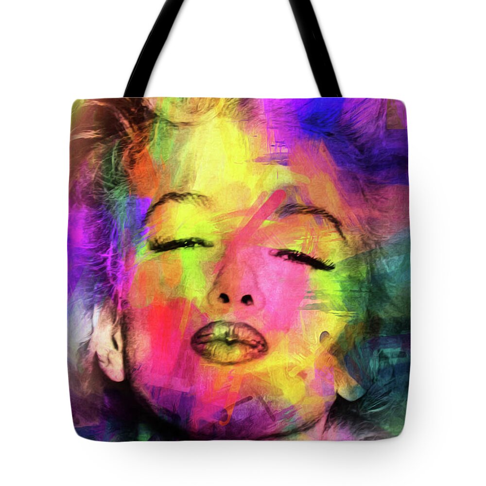 Marilyn Monroe Painting Tote Bag featuring the painting Marilyn Monroe 10 by Mark Ashkenazi