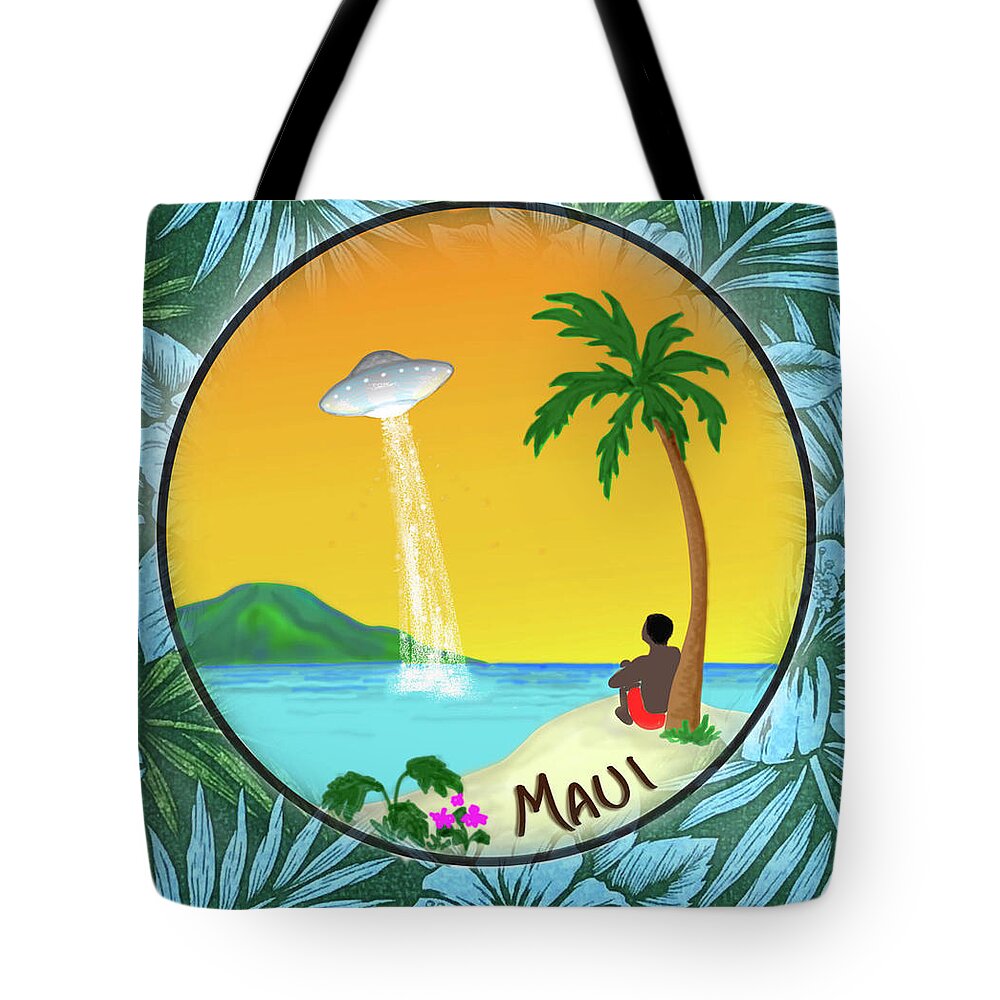 Maui Tote Bag featuring the painting Maui UFO by Sheilah Renaud