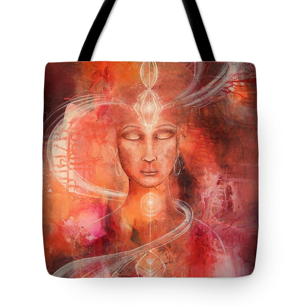 Meditation Tote Bag featuring the painting Meditation 8 by Reina Cottier