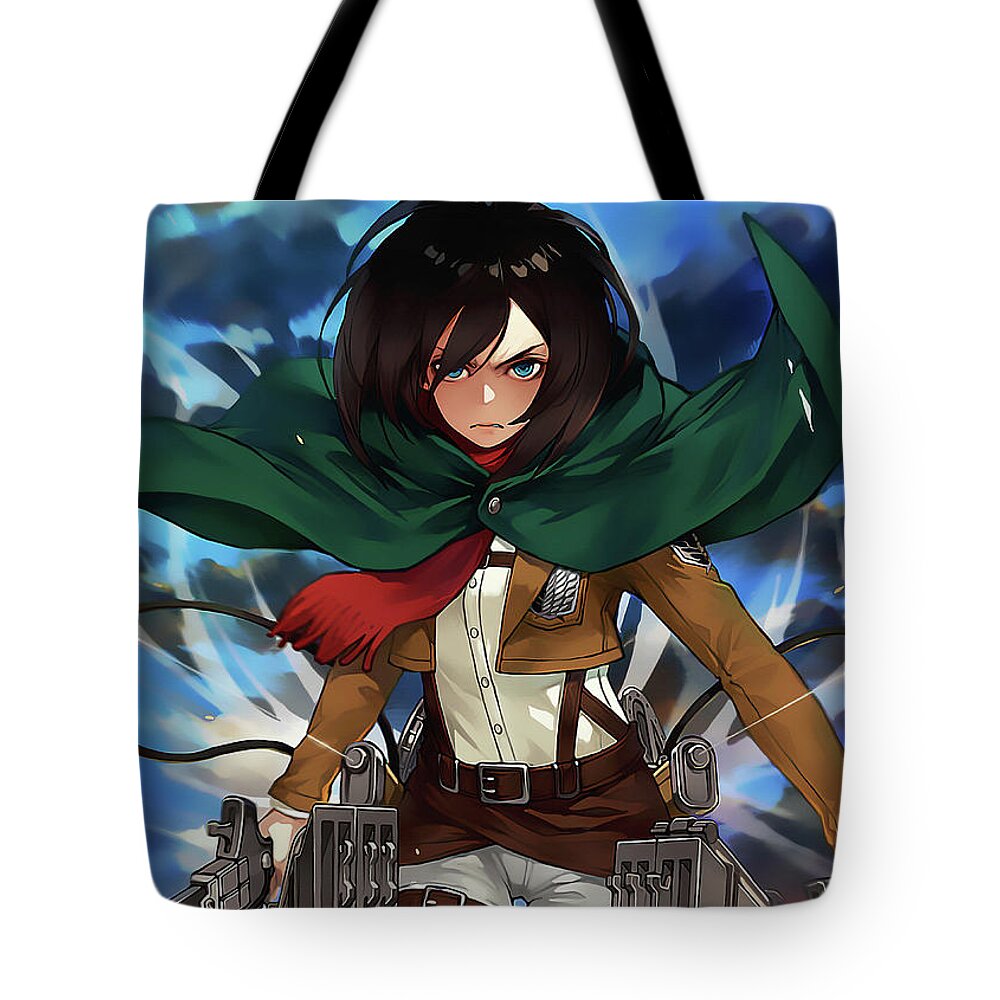 Mikasa Ackerman Tote Bag by Monika Horvathova - Pixels