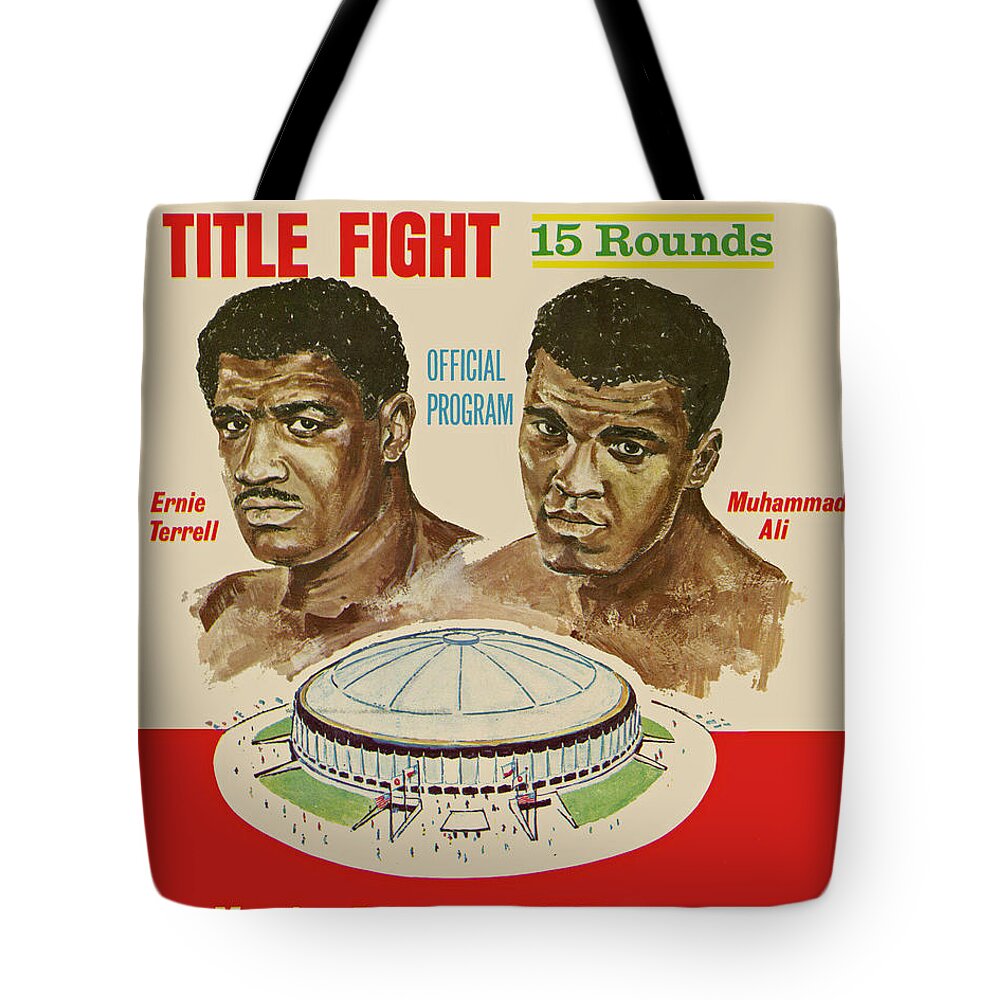 Poster Tote Bag featuring the painting Mohammed Ali vs Ernie Terrell 1967 Fight by MotionAge Designs