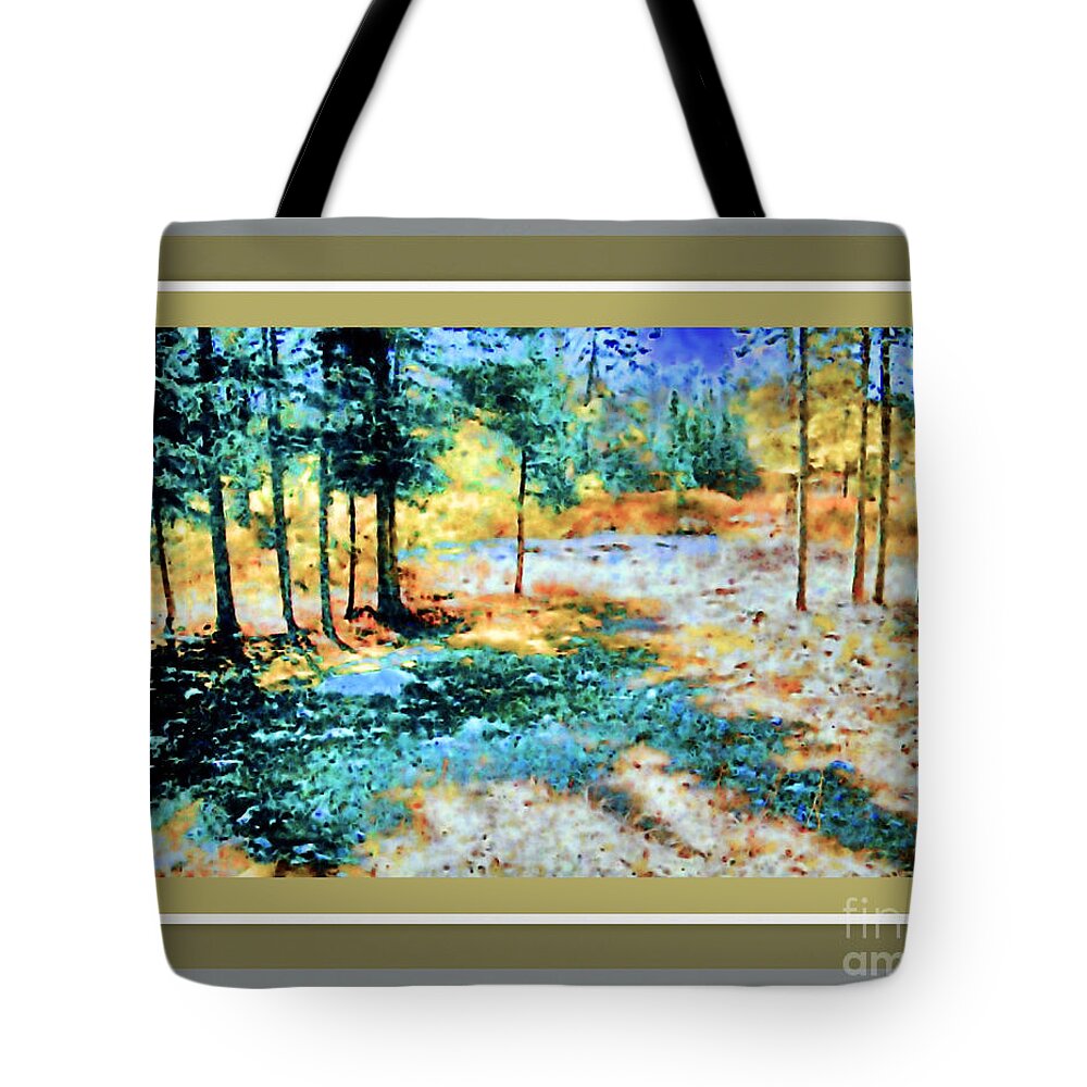  Tote Bag featuring the painting Mossy Ground #1 by Shirley Moravec