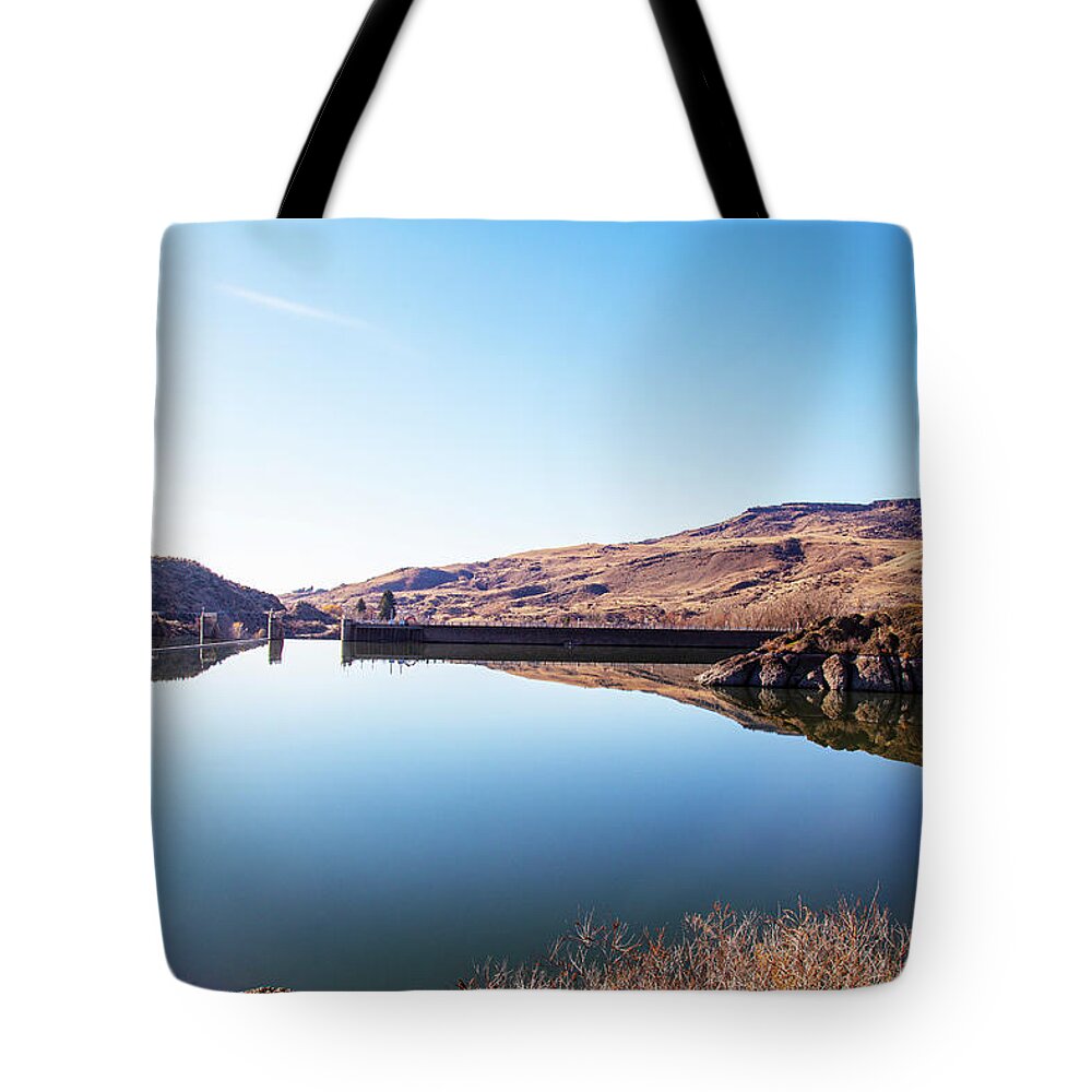 River Tote Bag featuring the photograph Mountain river by Dart Humeston