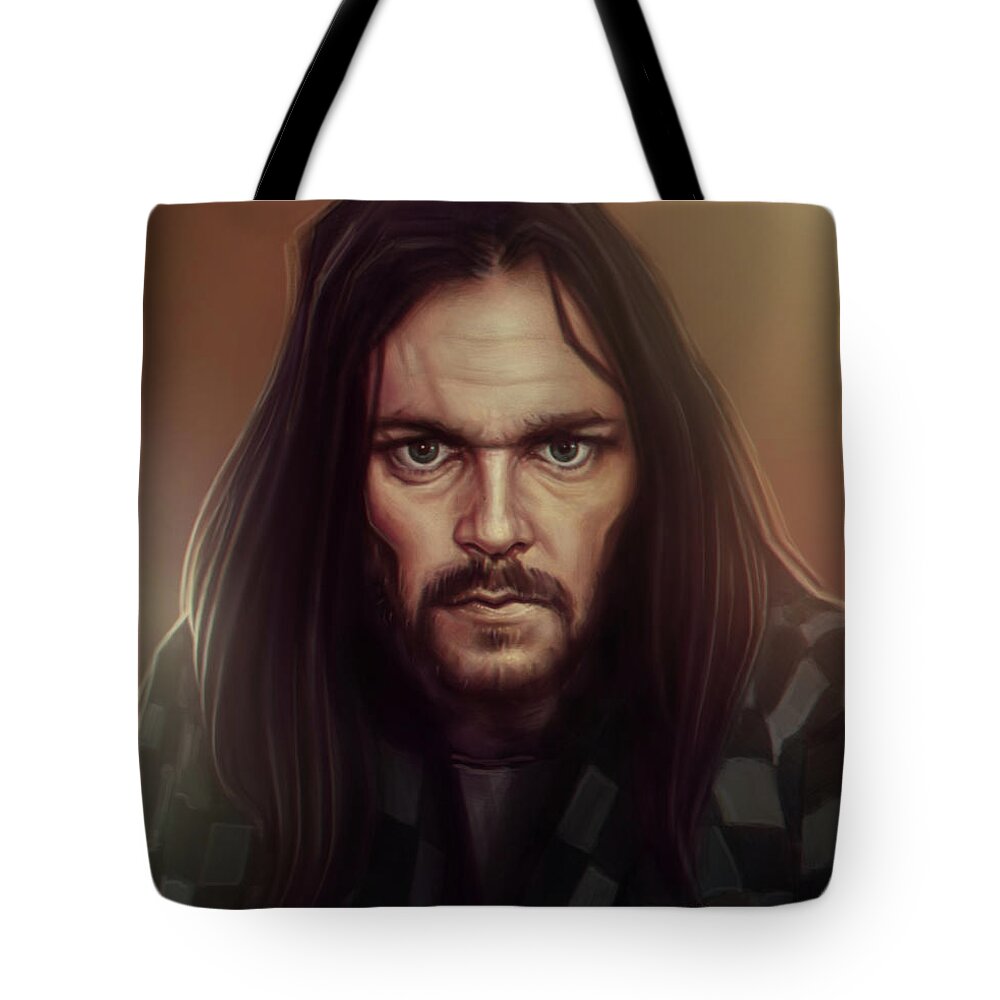 Neil Young Tote Bag featuring the digital art Neil Young #1 by Andre Koekemoer