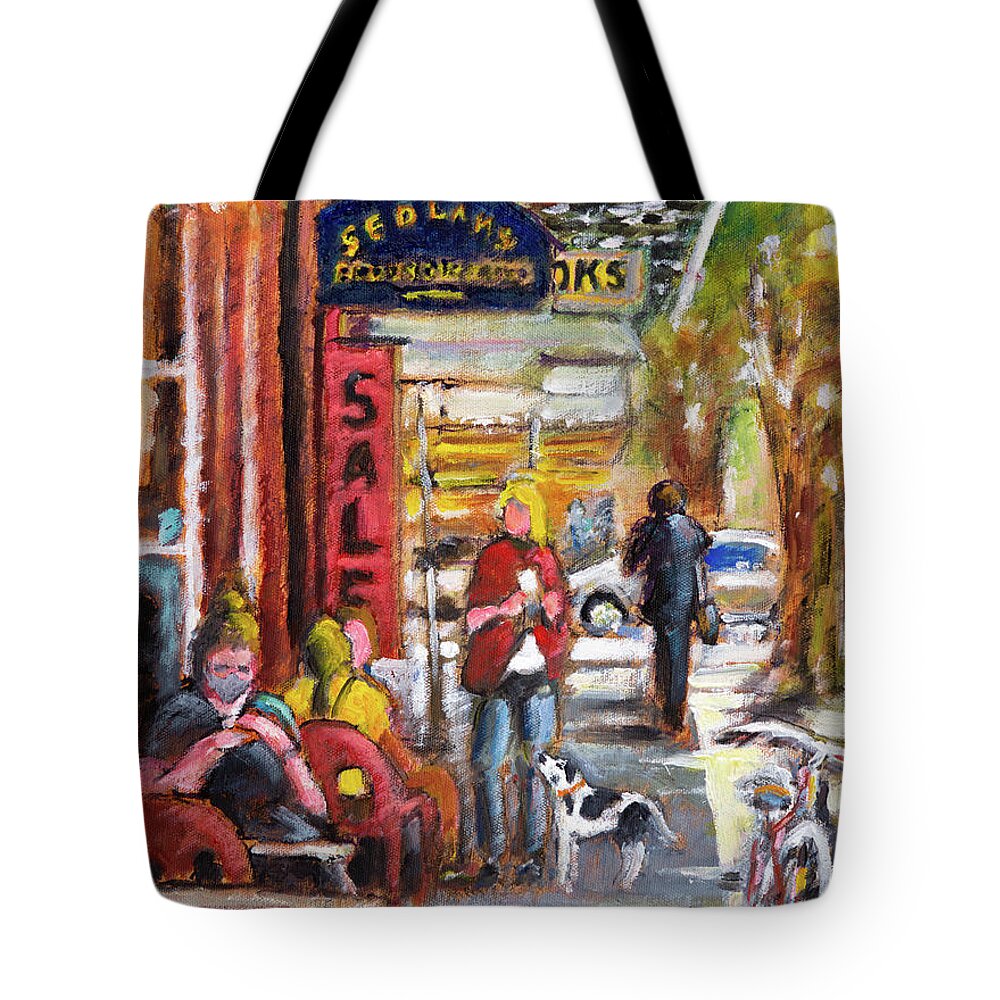 New Morning Bakery Tote Bag featuring the painting New Morning Bakery #1 by Mike Bergen