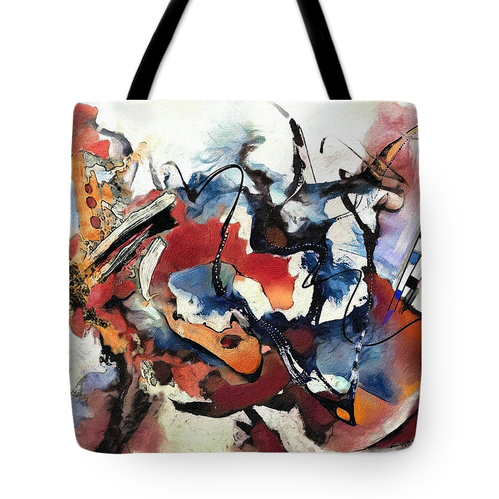 The Painting Was Made Using Watercolors On Paper Tote Bag featuring the digital art No.25 #1 by Wolfgang Schweizer