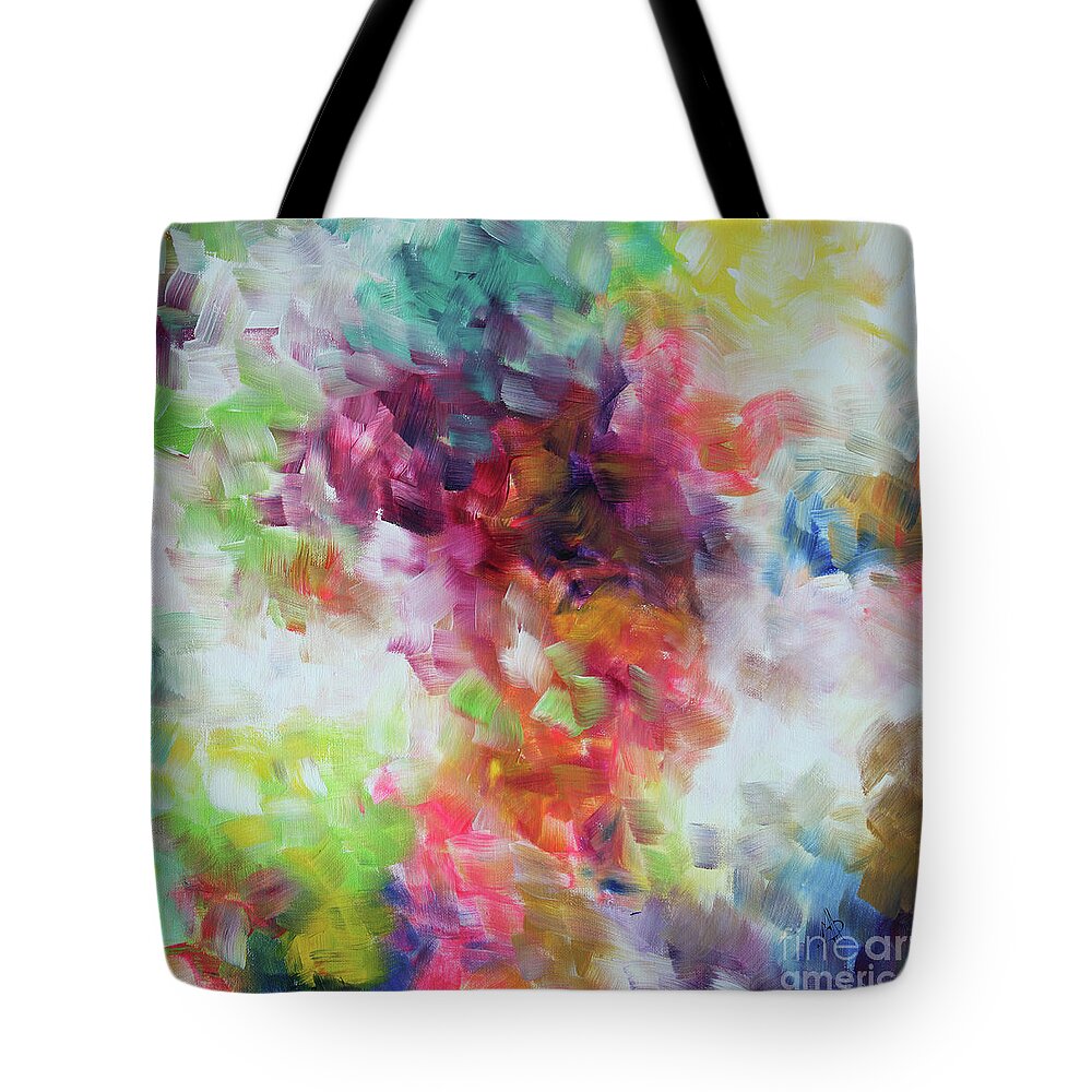 Abstract Tote Bag featuring the painting Original Abstract Contemporary Painting Unique Art Puzzles Megan Duncanson #2 by Megan Aroon