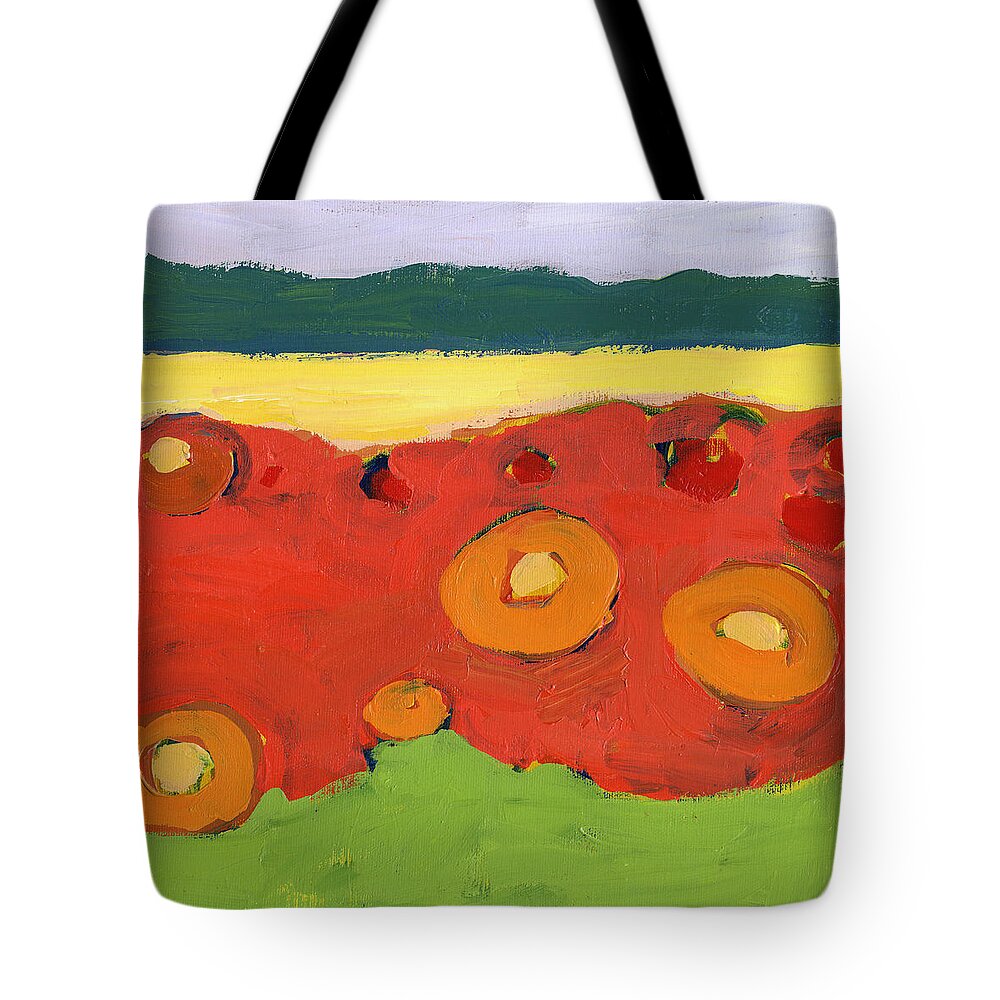 Abstract Tote Bag featuring the painting Painted Valley No 1 by Jennifer Lommers