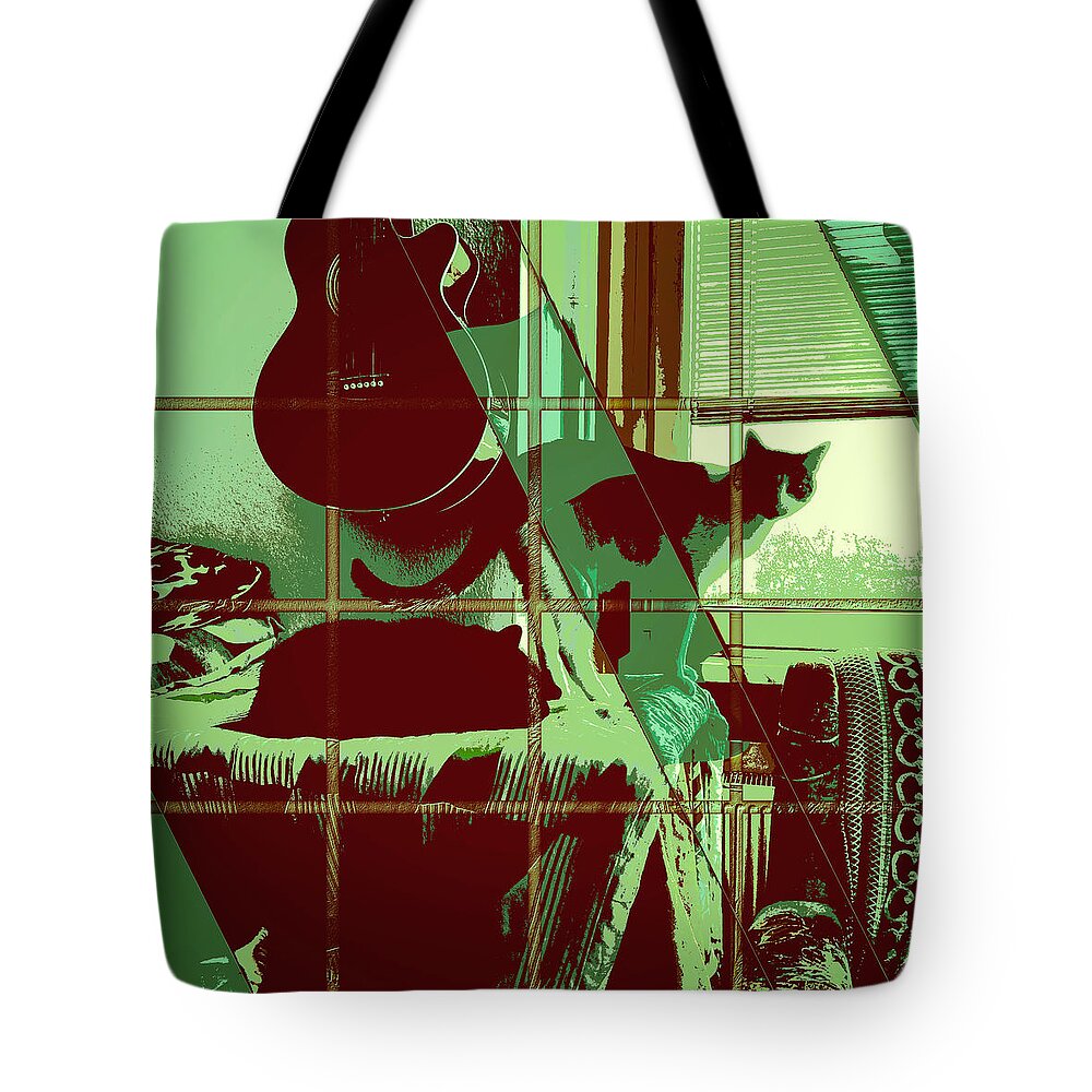 Abstract Tote Bag featuring the digital art Pattern 49 by Marko Sabotin