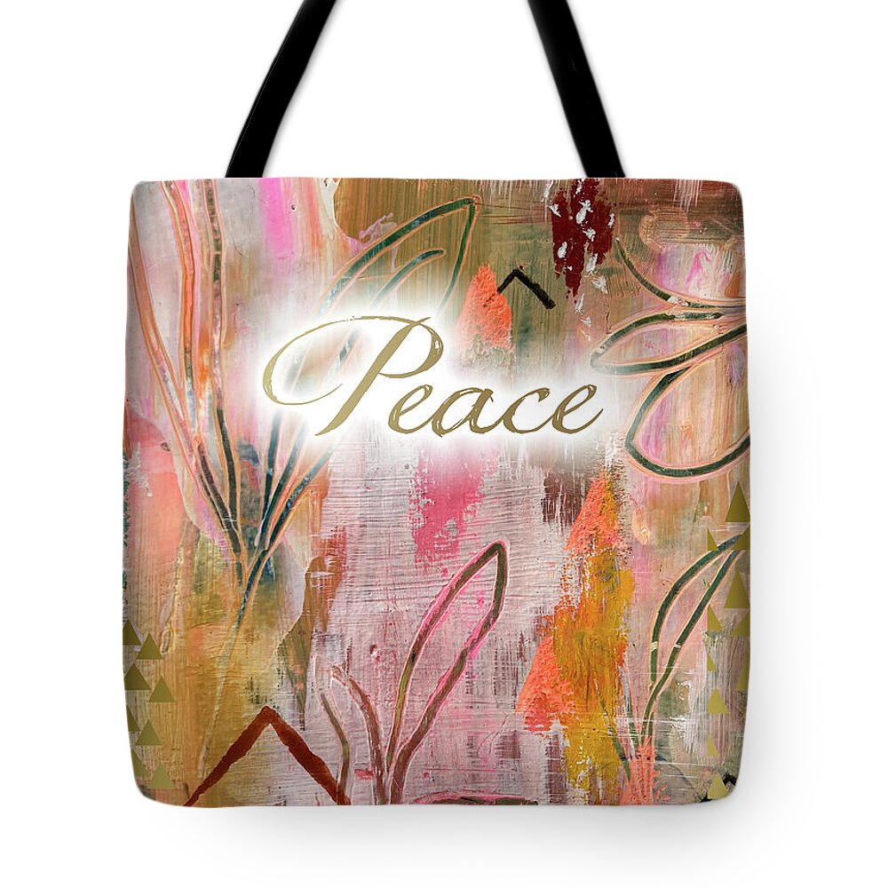 Peace Tote Bag featuring the mixed media Peace by Claudia Schoen