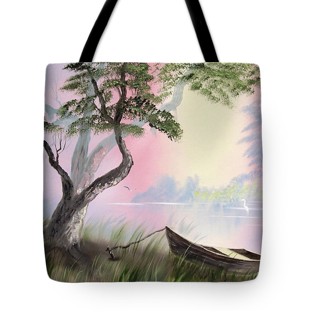 Tote Bag featuring the painting Peaceful Lagoon #2 by Richard Stedman