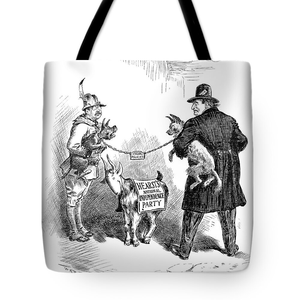 1908 Tote Bag featuring the drawing Presidential Campaign, 1908 #1 by William Allen Rogers