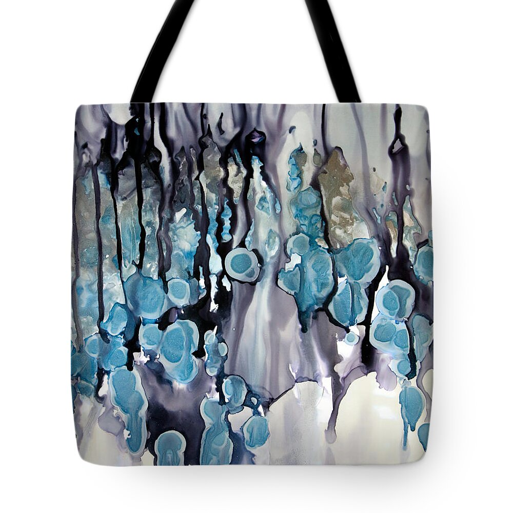  Tote Bag featuring the painting Purple Rain #1 by Katrina Nixon
