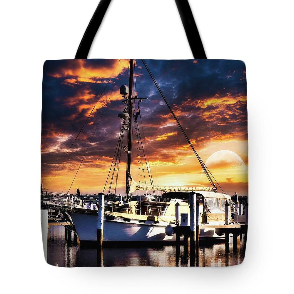 Blue Tote Bag featuring the photograph Reflections #1 by Sandy Poore