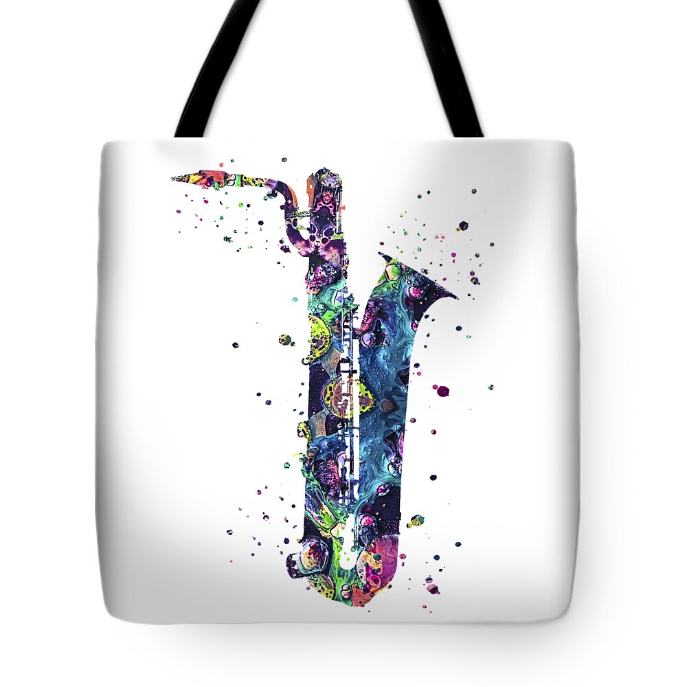 Saxophone Tote Bag featuring the painting Saxophone Art by Zuzi 's