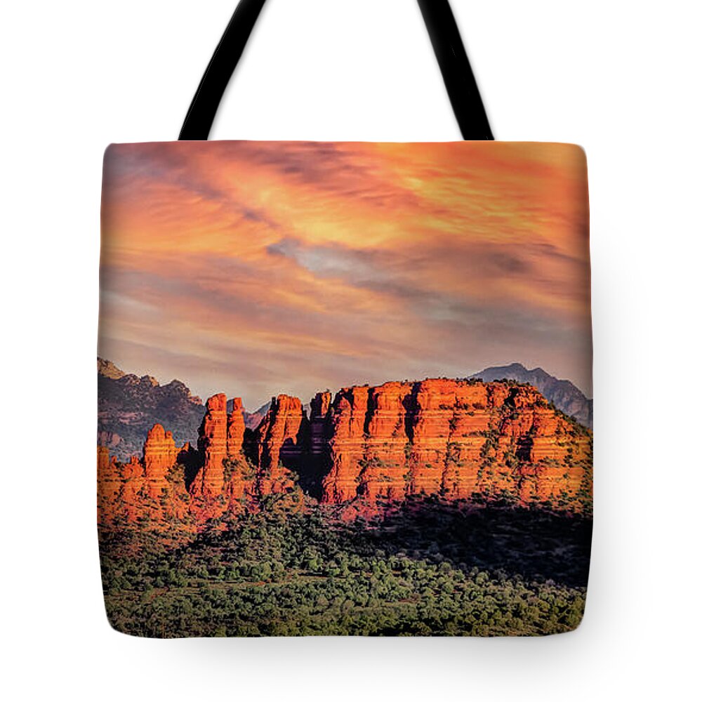 Arizona Tote Bag featuring the photograph Sedona Redrock Monsoon 1204 by Kenneth Johnson