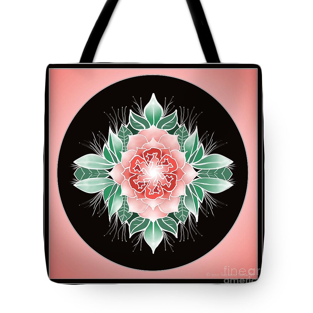 Flower Tote Bag featuring the digital art Single Abstract Flower by Suzanne Schaefer