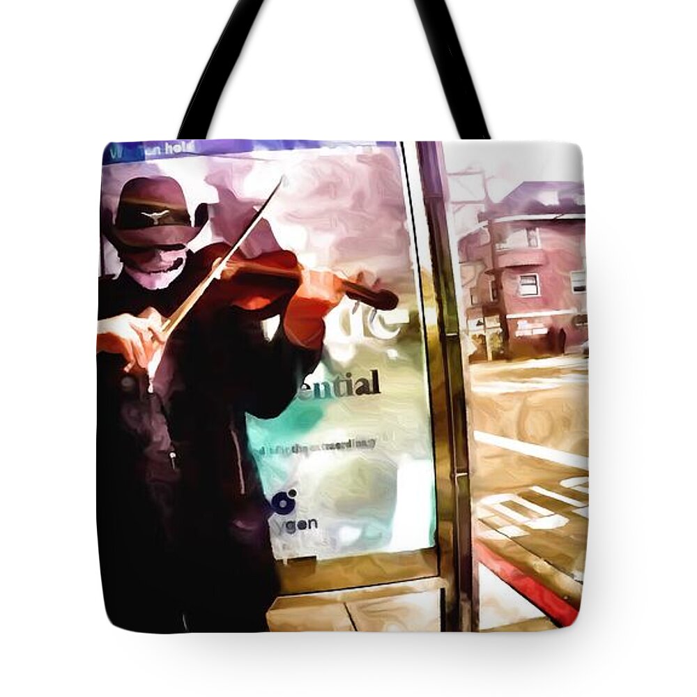  Tote Bag featuring the mixed media Skeletonichi Cowboy C #1 by Bencasso Barnesquiat