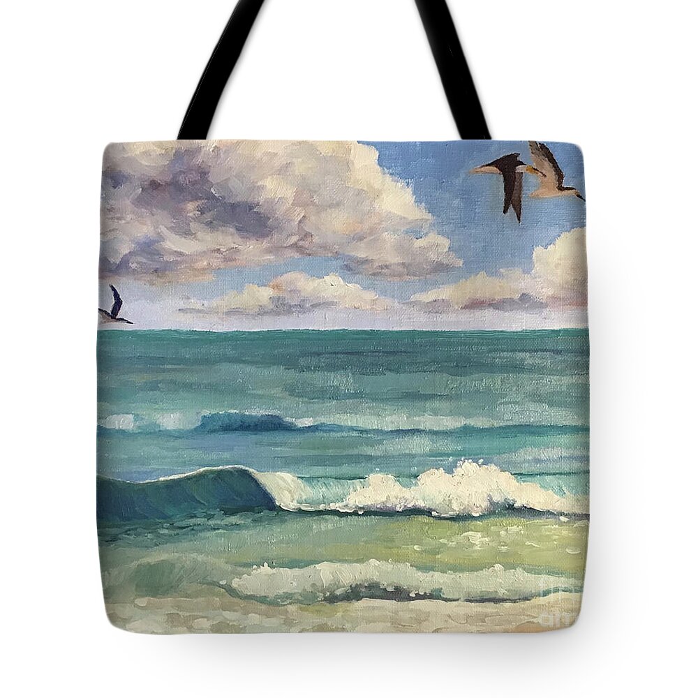 Skimmers Tote Bag featuring the painting Skimmers #2 by Anne Marie Brown