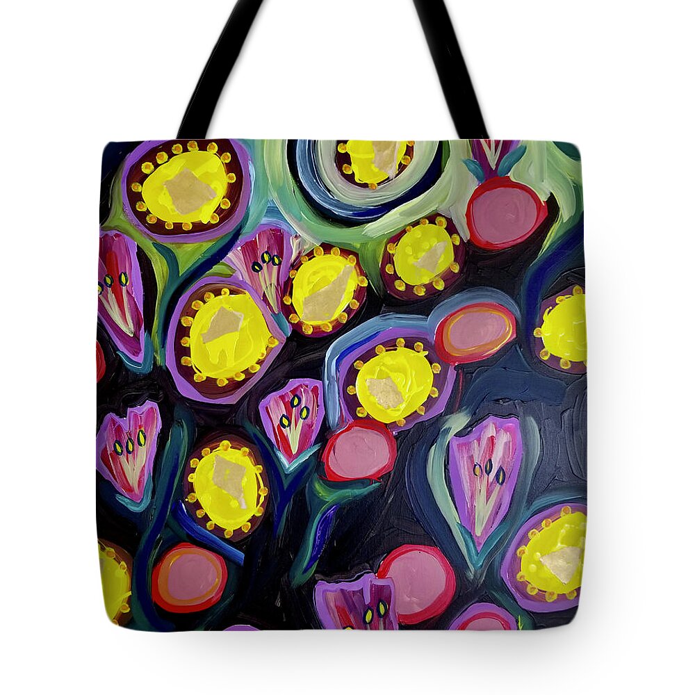 Spring Tote Bag featuring the mixed media Spring #2 by Catherine Gruetzke-Blais