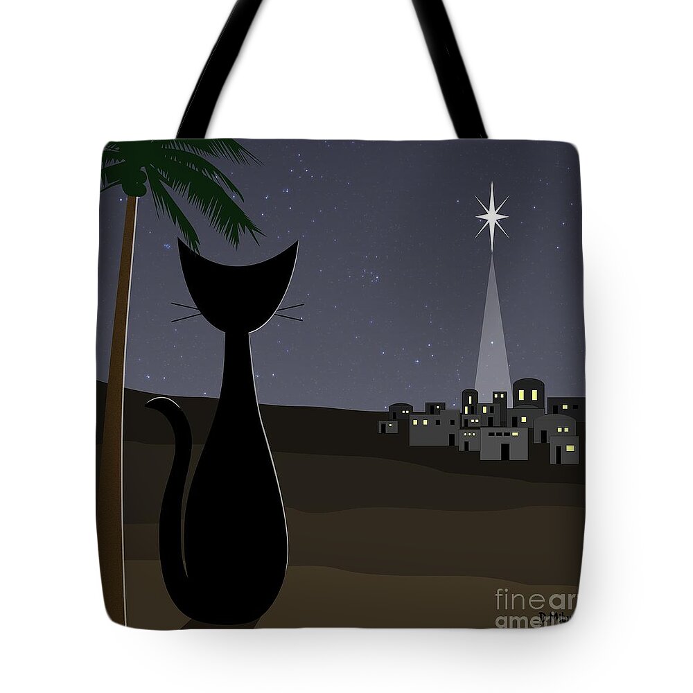 Christmas Tote Bag featuring the digital art Star of Bethlehem by Donna Mibus