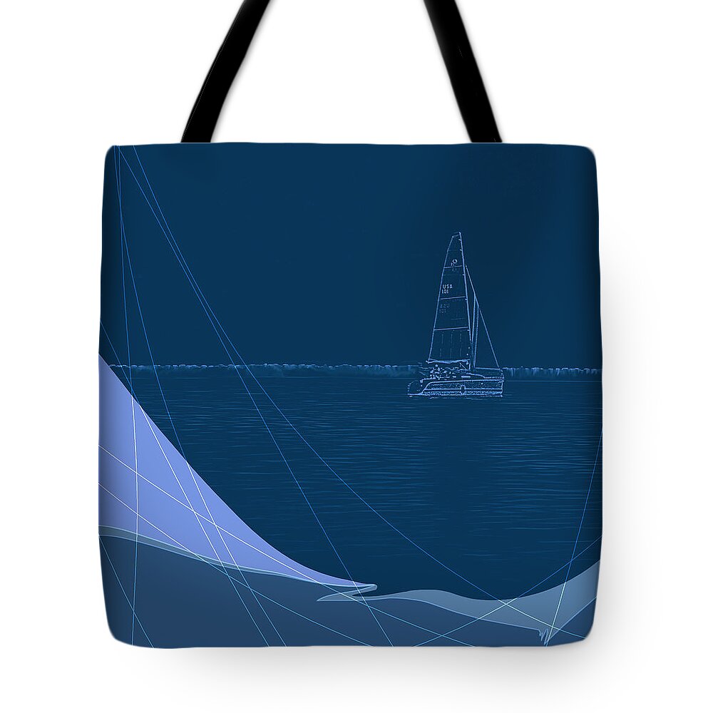 Oceana Tote Bag featuring the digital art Starboard II by Gina Harrison