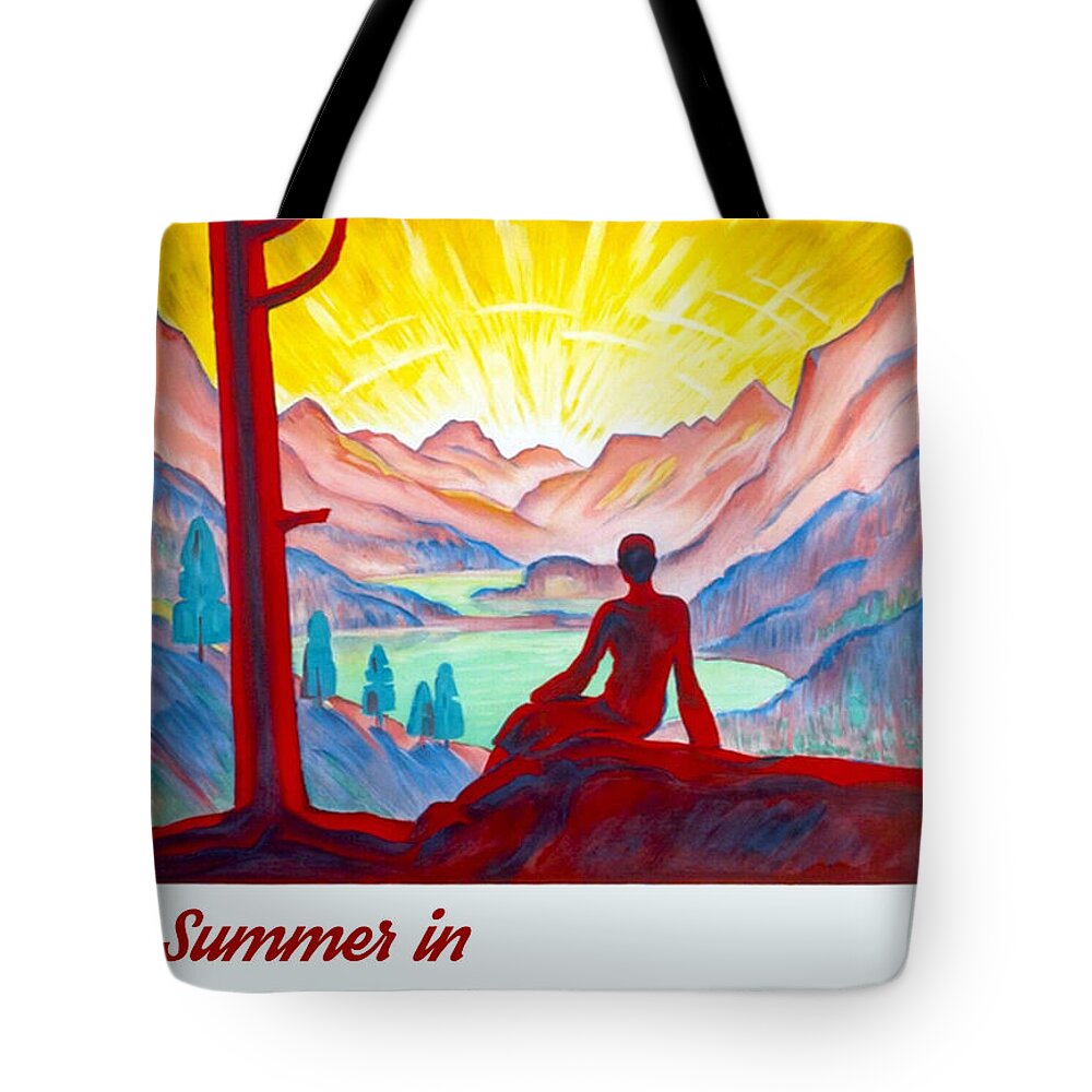 Switzerland Tote Bag featuring the digital art Summer in Switzerland #1 by Long Shot