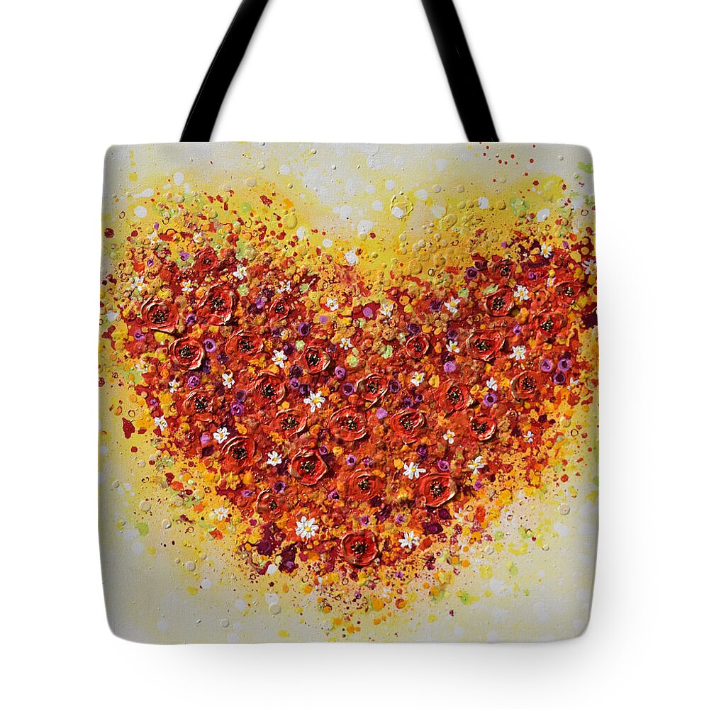 Heart Tote Bag featuring the painting Summer Love by Amanda Dagg
