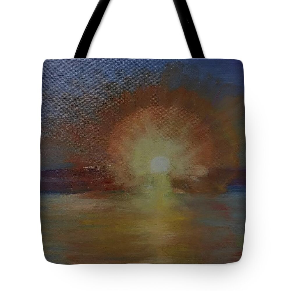 Sun Rise Tote Bag featuring the painting Pre Sun Rise by Terry Frederick