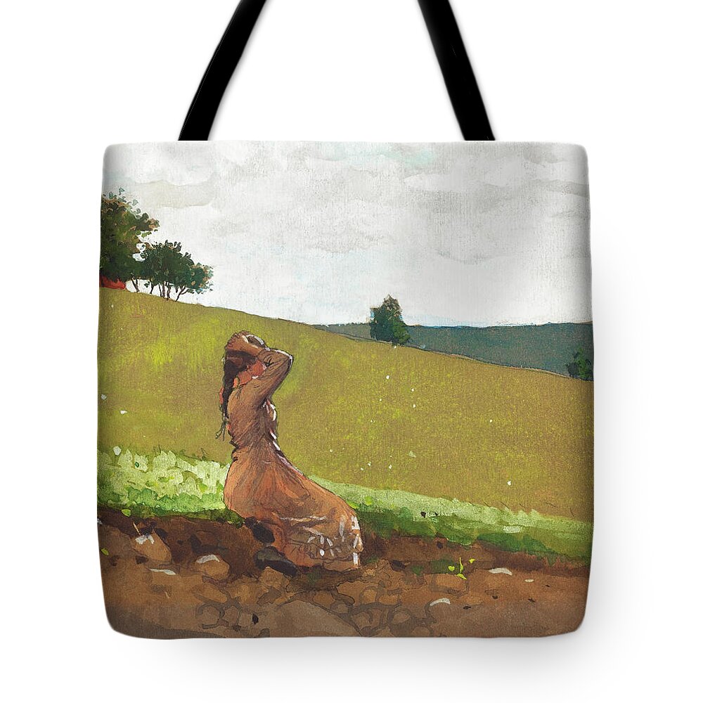 Antique Tote Bag featuring the painting The Great Victory for the Japanese Army at Pyongyang by MotionAge Designs