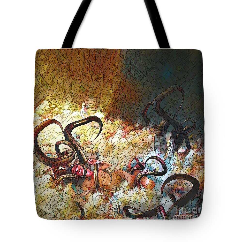 Dark Tote Bag featuring the digital art The Offering #1 by Recreating Creation