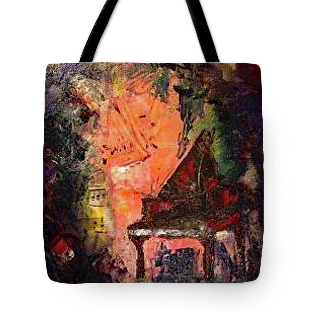 Piano Tote Bag featuring the painting The Piano #1 by Roxy Rich