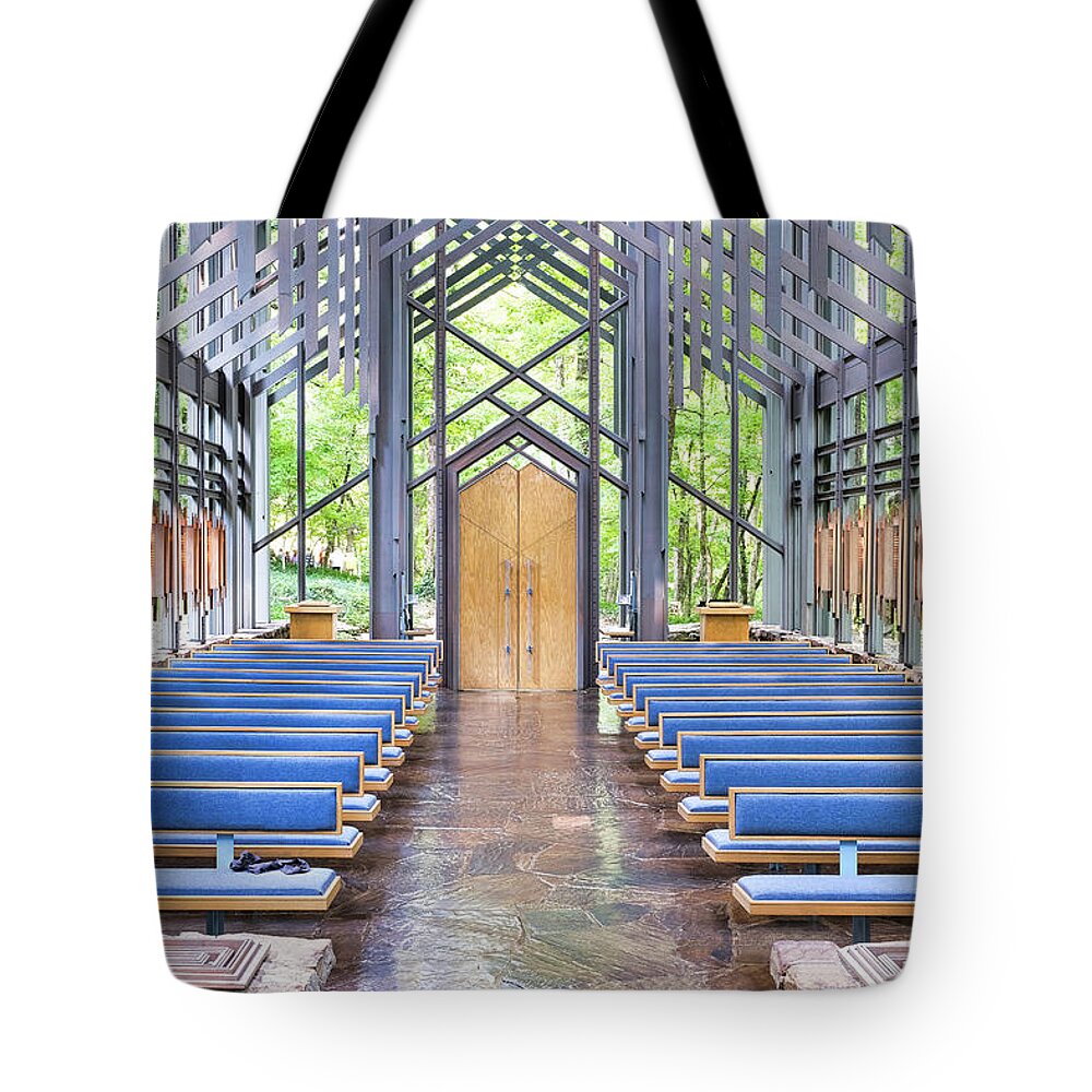 The Thorncrown Chapel In Eureka Springs Arkansas Tote Bag featuring the photograph The Thorncrown Chapel Eureka Springs Arkansas by Robert Bellomy