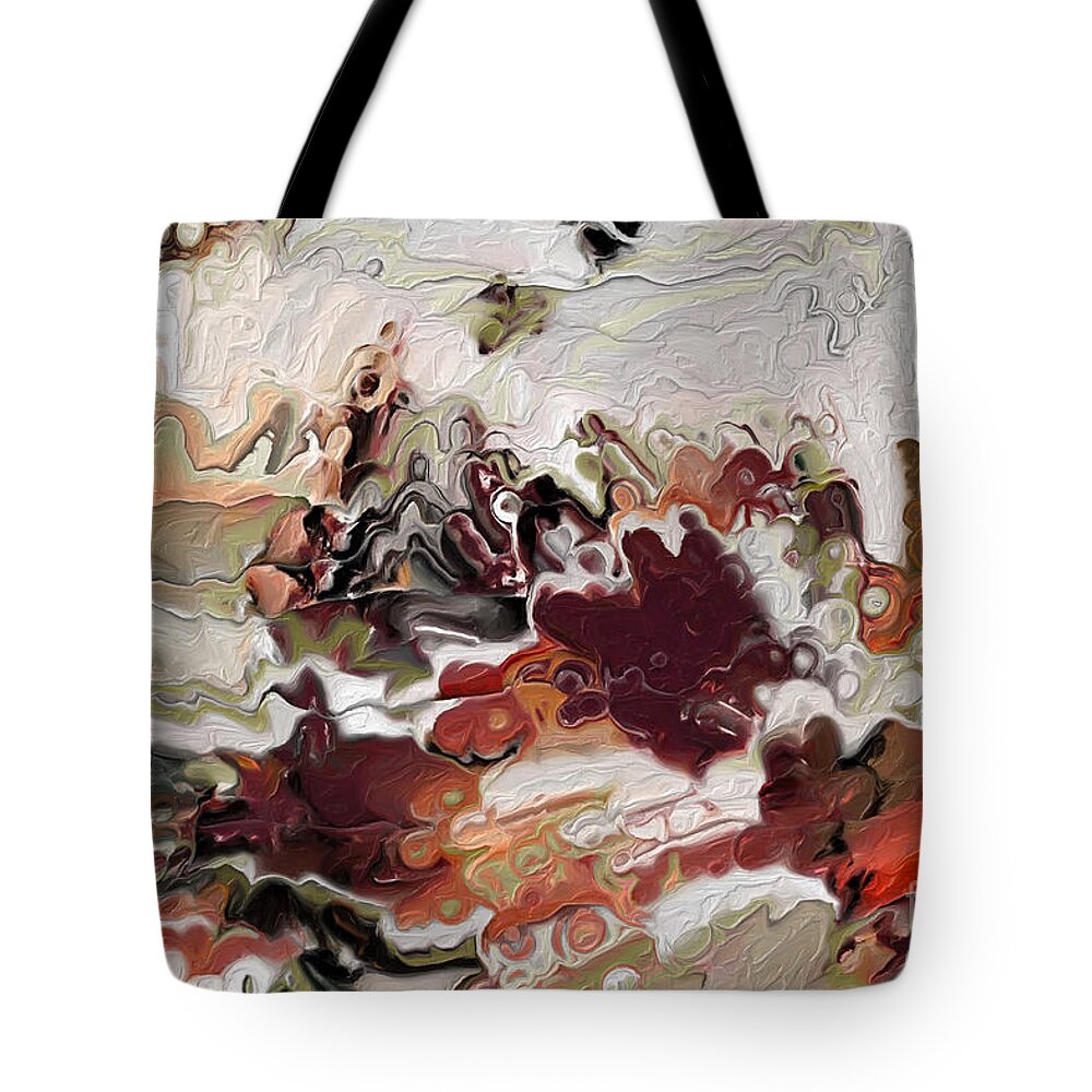 Red Tote Bag featuring the painting 1 Thessalonians 5 23. Learn To Live. Bible Verse Inspirational Wall Art by Mark Lawrence
