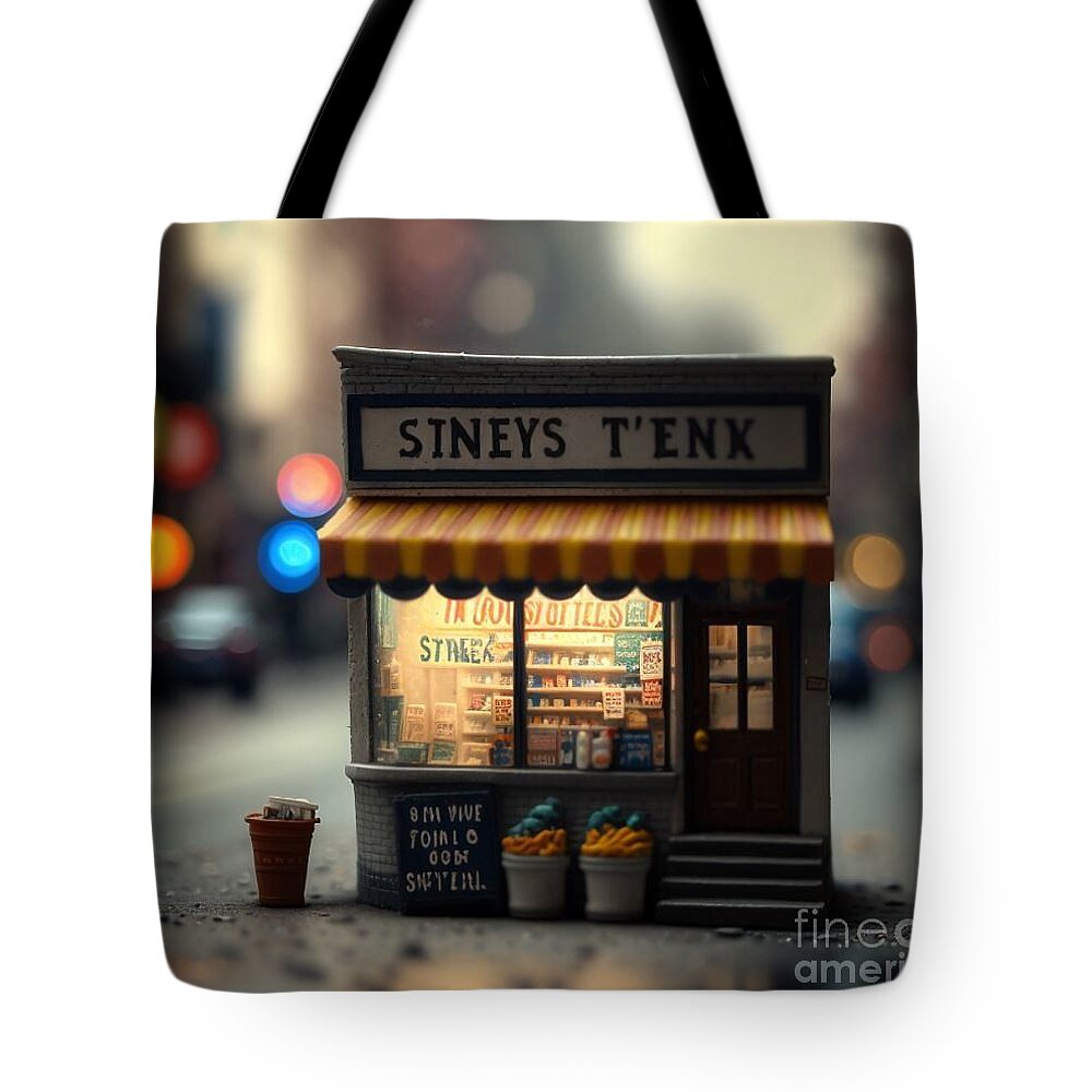  Tote Bag featuring the mixed media Tiny City #1 by Jay Schankman